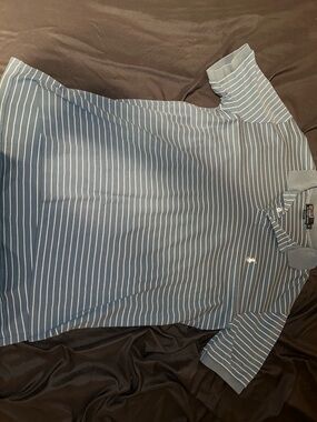 Ralph Lauren Blue and White Striped Polo Shirt